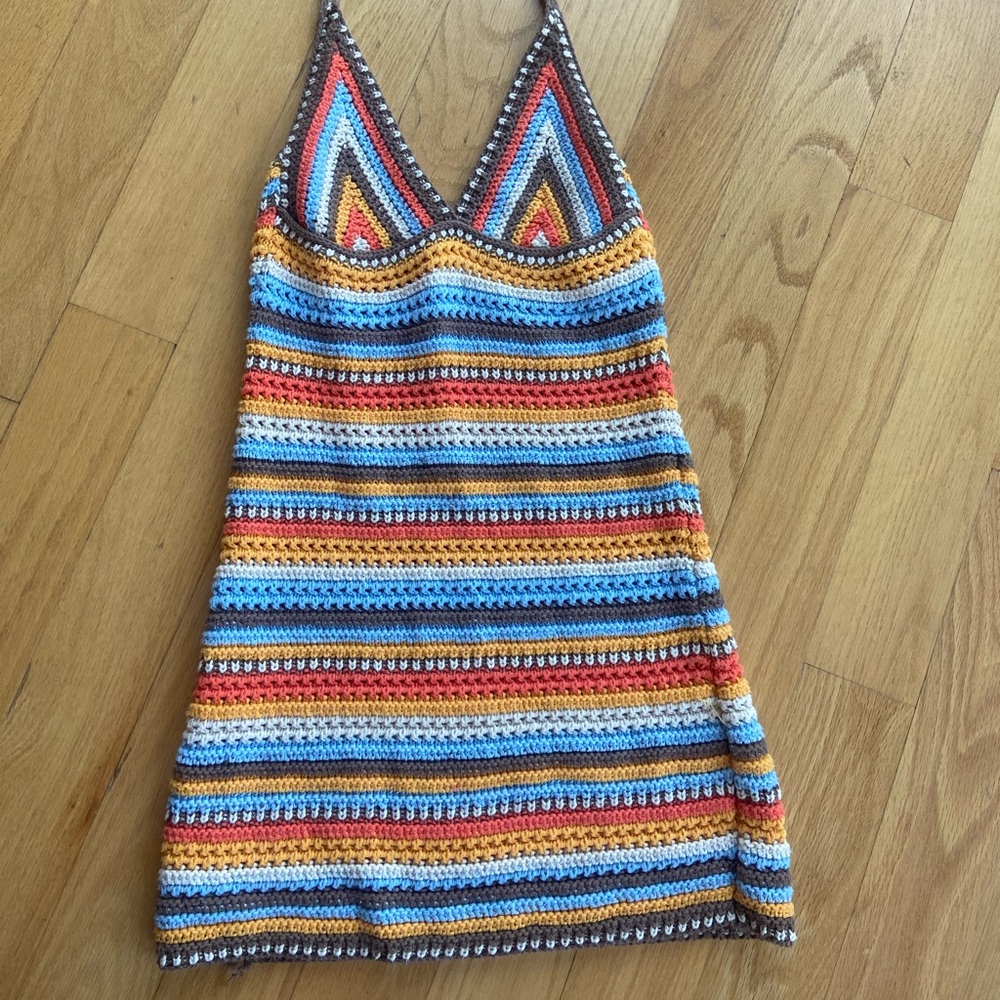 UK urban outfitters crochet mini dress